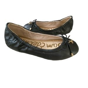 Sam Edelman Girls Sz-13 Black Leather Ballerina Flats- Sz-13